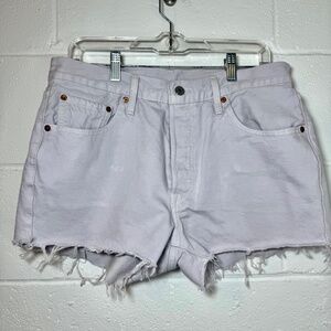 Levis 501 Button Fly Lavender Jean Cutoff Shorts